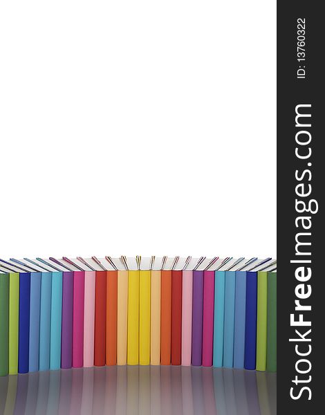 Rainbow-colored Book Arrangement