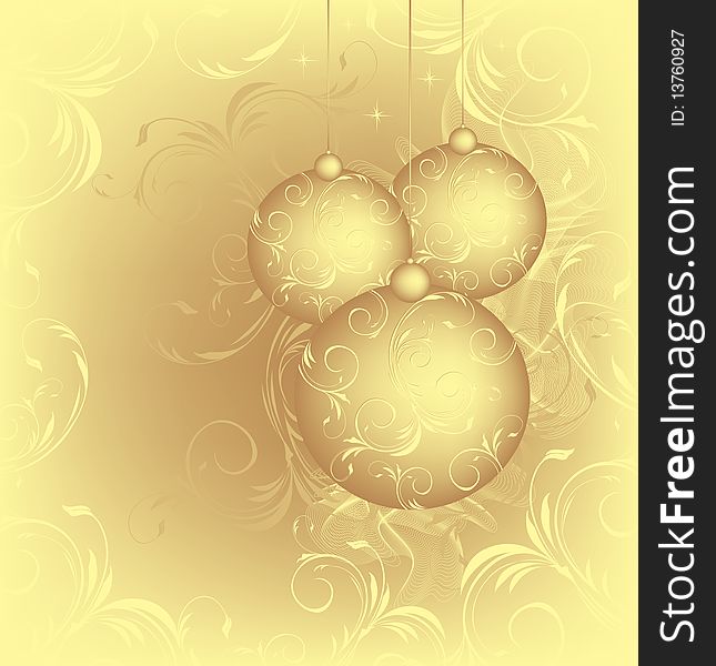 Christmas  background with balls and decorative ornament. Christmas  background with balls and decorative ornament