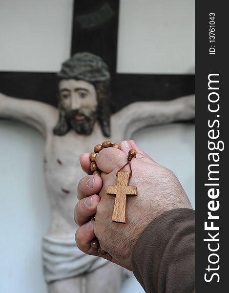 Hands With A Crucifix