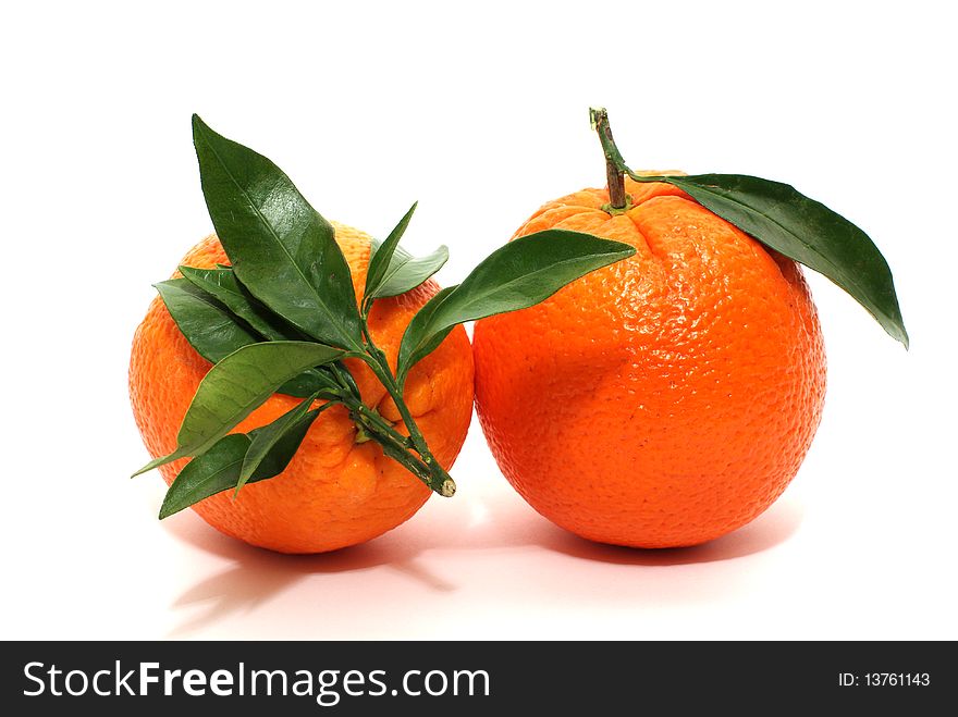 Oranges isolated on a white background with a clipping path.