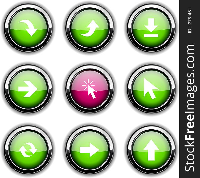 Arrows set of round glossy icons. Arrows set of round glossy icons.