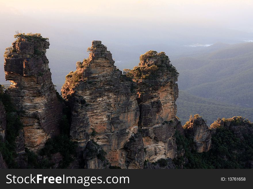 Three Sisters Rock formation, Australia.