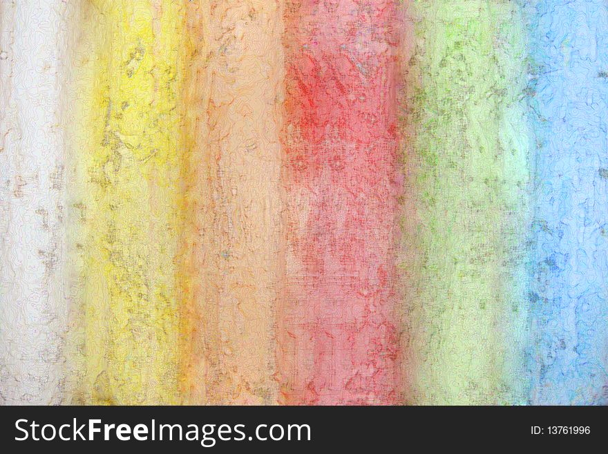 Colour strips of a rainbow from a chalk