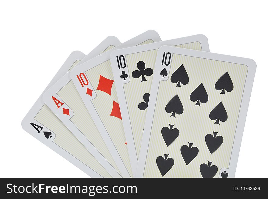 Playing cards isolated on white background. Playing cards isolated on white background