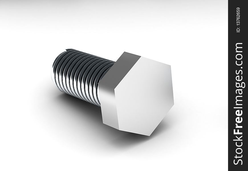 Screw isolated on white background. High quality 3d render.