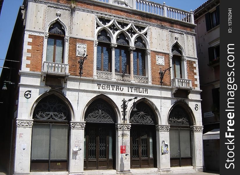 Small and very old Theater building in Venice, Italy. Small and very old Theater building in Venice, Italy