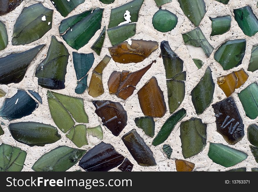 Embedded glass wall art background