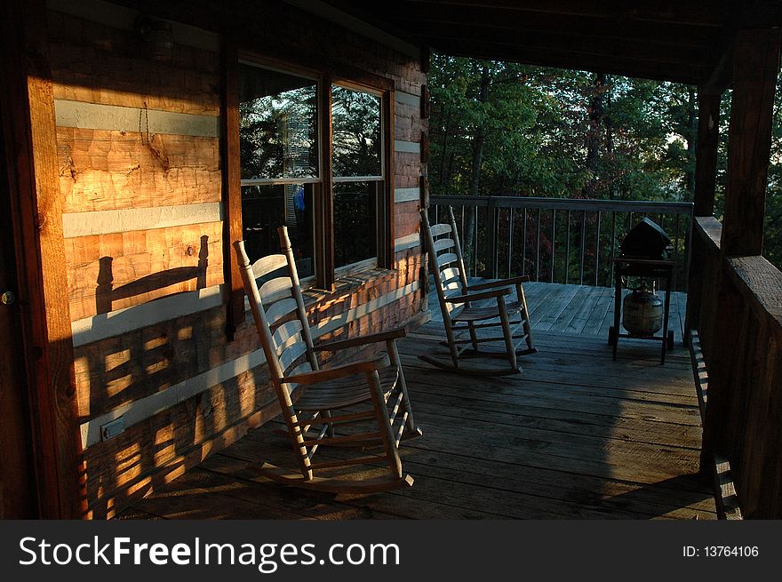 Deck Rocking Chairs in shadow