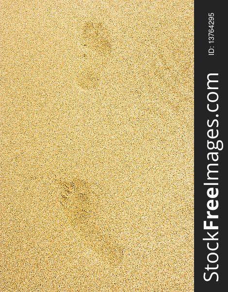 Footprints on smooth sand ground. Footprints on smooth sand ground.