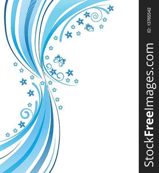 Abstract waved blue and white isolated vector background. Abstract waved blue and white isolated vector background.