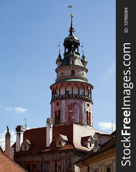 The tower of Cesky Krumlov castle