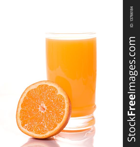 Orange juice isolated on white