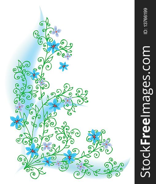 Refined floral vignette. Eau-forte color summertime swirl decorative illustration. Eau-forte EPS-10. Refined floral vignette. Eau-forte color summertime swirl decorative illustration. Eau-forte EPS-10.