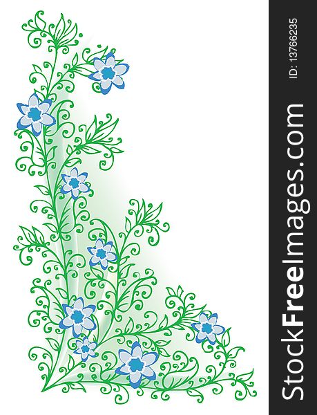 Refined floral vignette. Eau-forte color summertime swirl decorative illustration. Eau-forte EPS-10. Refined floral vignette. Eau-forte color summertime swirl decorative illustration. Eau-forte EPS-10.