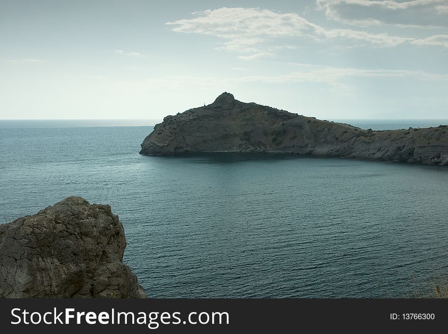 Crimea mountains and Black sea landscape. Crimea mountains and Black sea landscape