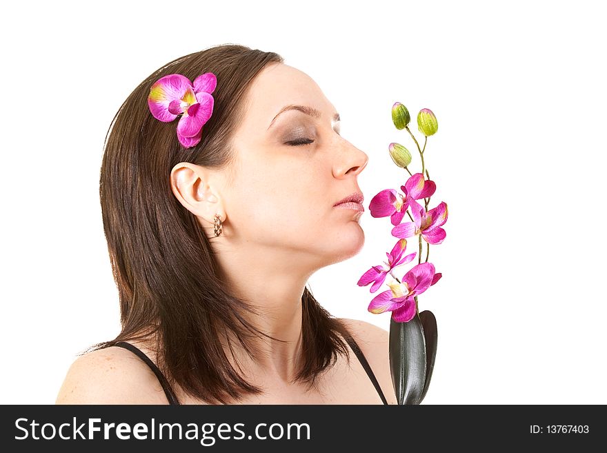 Woman At SPA With Flower