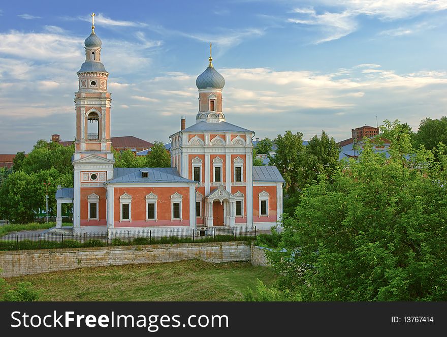 Early morning, view on Church in Serpuhov, Russia