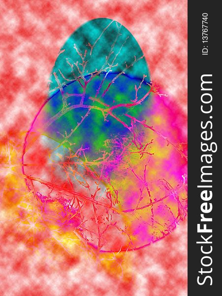 Abstract painting on theme of Easter holidays. Abstract painting on theme of Easter holidays