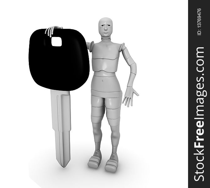 Female Android With Car Keys