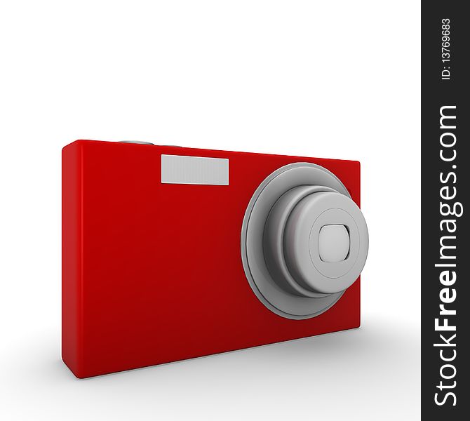 3d illustration of a compact digital camera