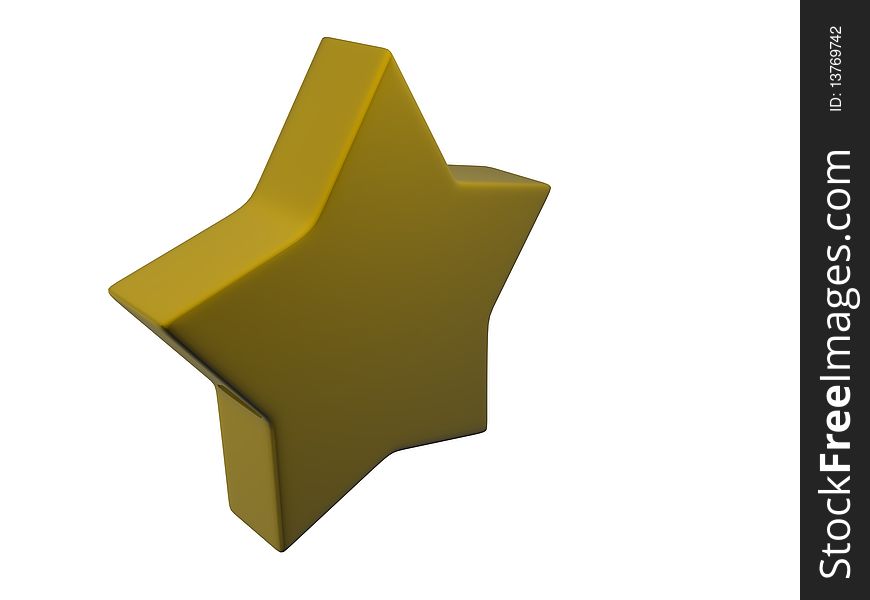 3d illustration of a star on white background isolated