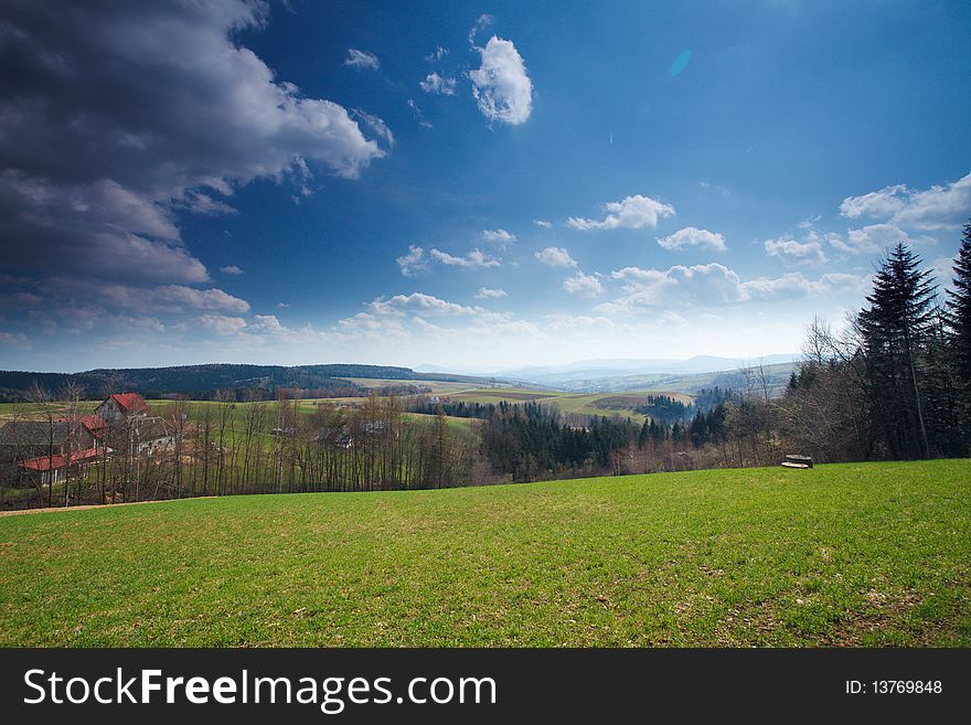 Polish mountain in spring