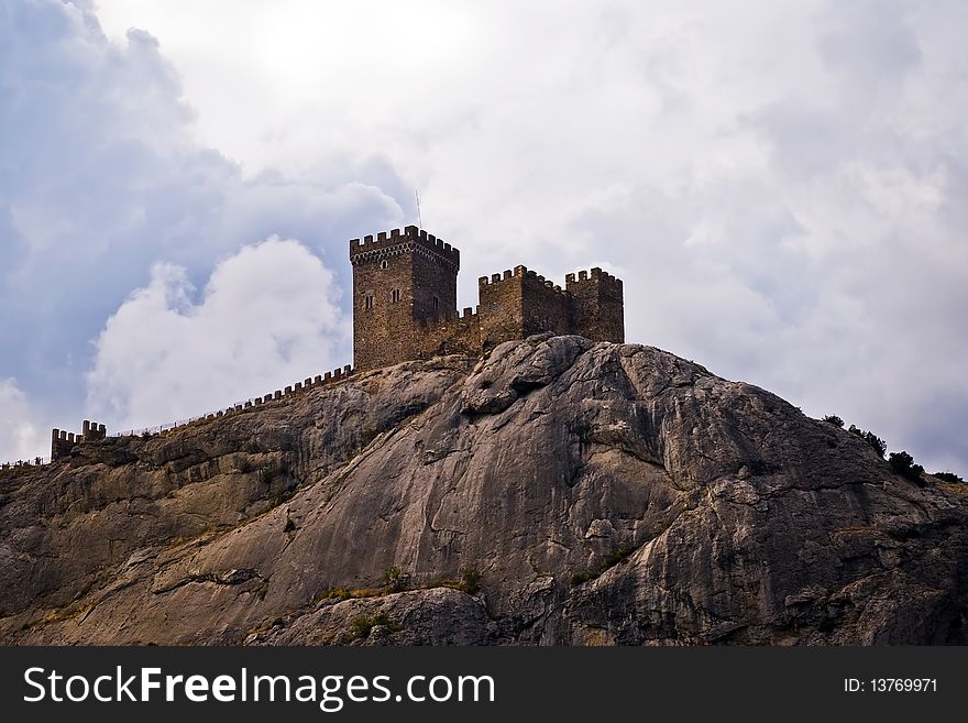 The Genoa fortress - sight on peninsula Crimea. Sudak, Crimea, Ukraine