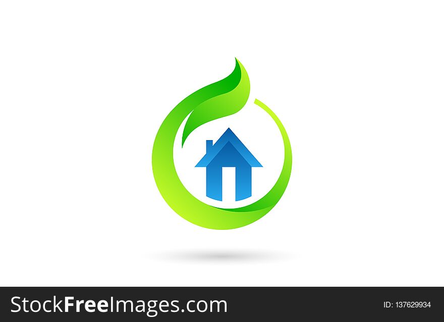 Concept design of Go Green House, isolated on white background. Concept design of Go Green House, isolated on white background