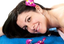 Woman 2 At SPA With Flower Stock Image Woman 2 At SPA With Flower Stock Image