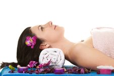 Woman 2 At SPA With Flower Royalty Free Stock Photos Woman 2 At SPA With Flower Royalty Free Stock Photos