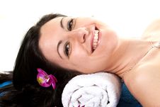 Woman 2 At SPA With Flower Stock Image Woman 2 At SPA With Flower Stock Image