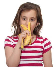Young Girl Eating A Banana Stock Images Young Girl Eating A Banana Stock Images