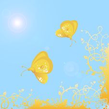 Spring Butterflies Vector Royalty Free Stock Photography