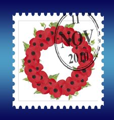 Remembrance Sunday Wreath Stamp Vector Stock Images