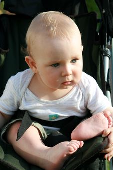 Baby In Stroller Stock Photo