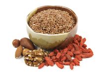 Linseed In A Bowl Stock Photo Linseed In A Bowl Stock Photo