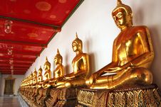 Buddhas Row At Wat Pho Royalty Free Stock Photo Buddhas Row At Wat Pho Royalty Free Stock Photo
