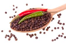 Spices In A Wooden Spoon Royalty Free Stock Image Spices In A Wooden Spoon Royalty Free Stock Image