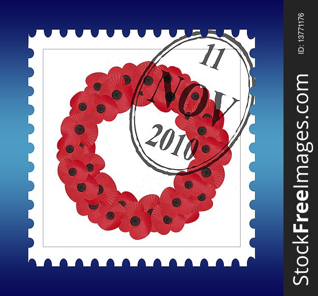 Remembrance sunday stamp with date and gradient background. Remembrance sunday stamp with date and gradient background