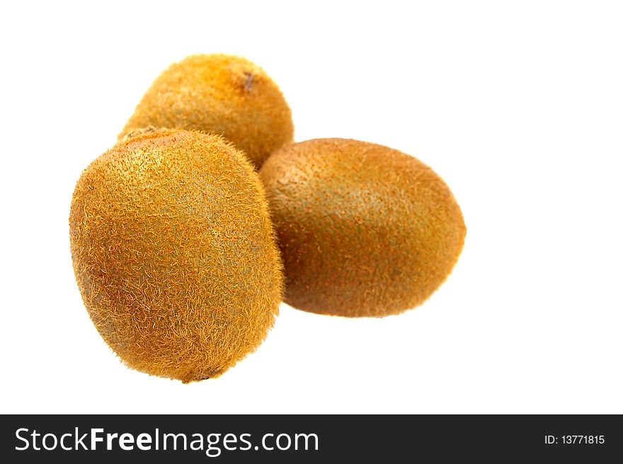 Brown Kiwi fruit isolated on white background