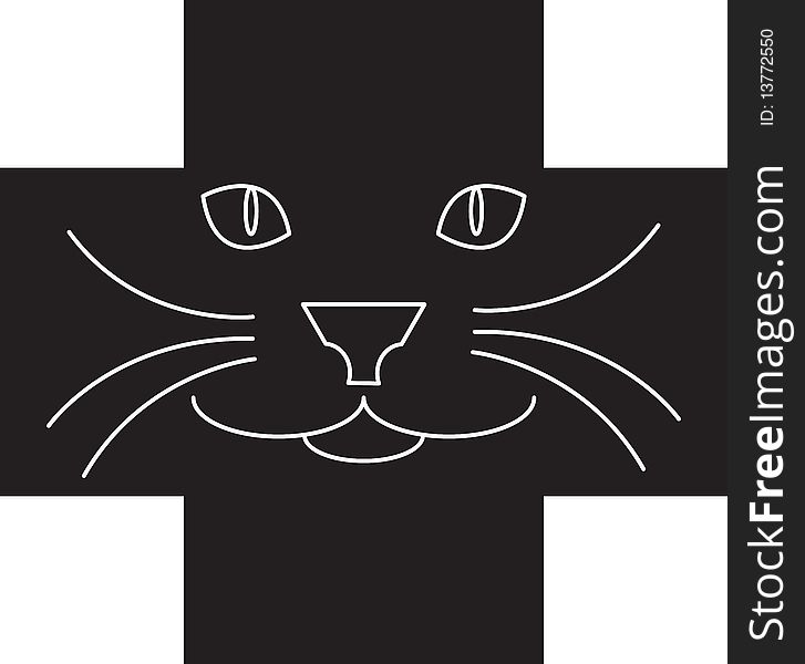 A  illustration of a symbol for an animal hospital. A  illustration of a symbol for an animal hospital.