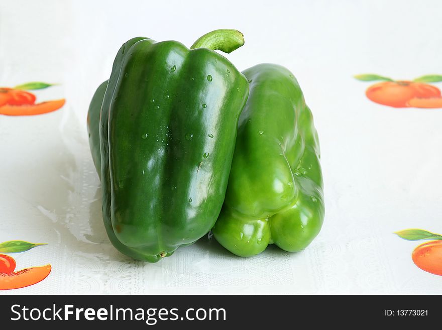 Close-up photo of green peppers