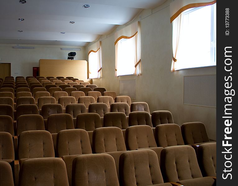 Rows of empty seats in an theater