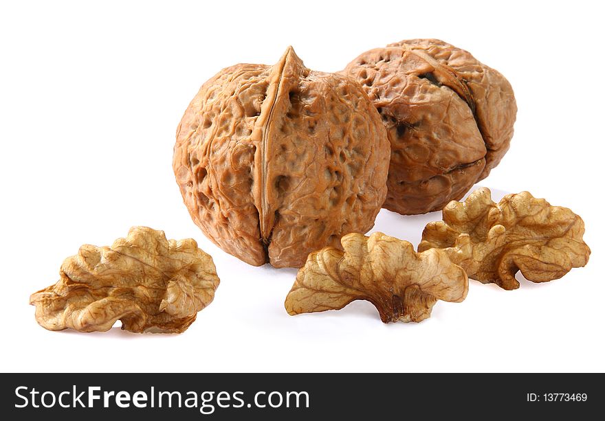 The Walnuts on white background