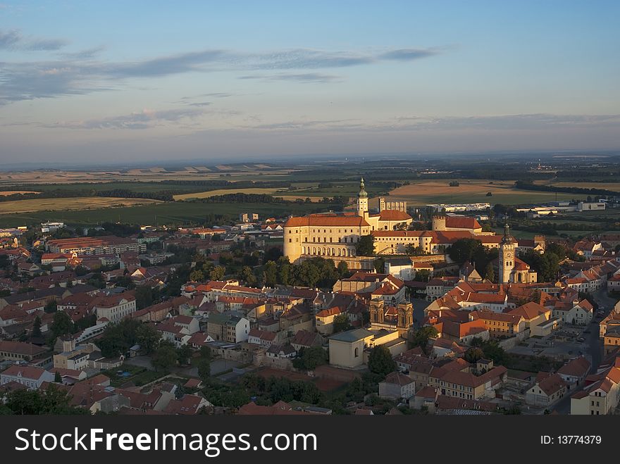 View from Saint Hill at Mikulov, town in Moravia, Czech Republic