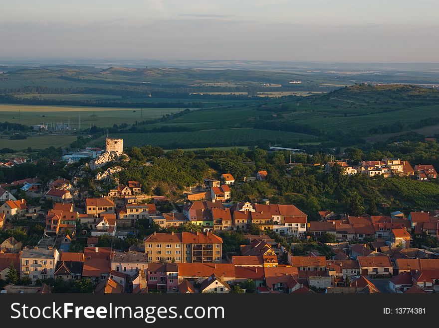 View from Saint Hill over Mikulov at Moravia, Czech Republic