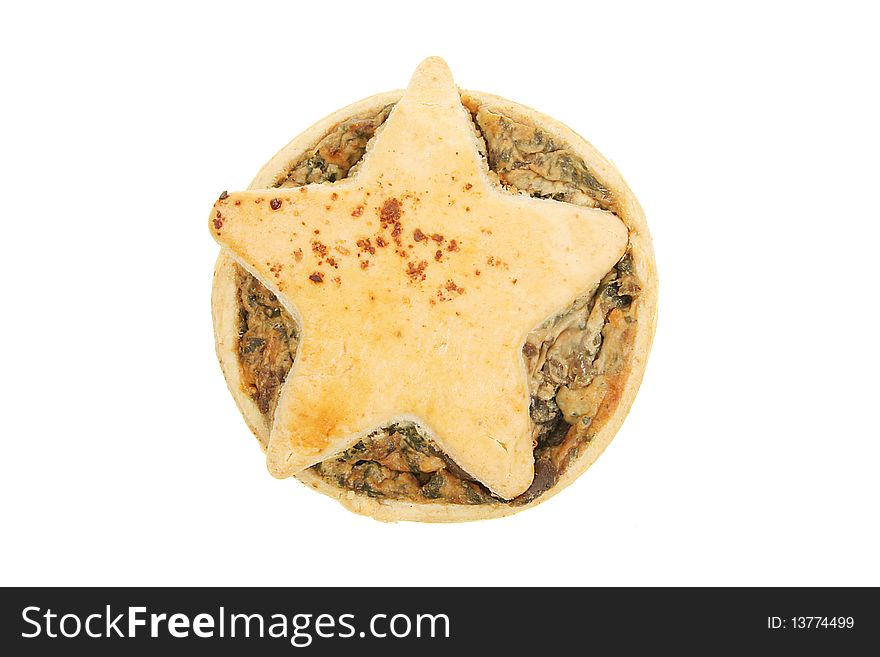 Pie and star shaped pastry crust isolated on white. Pie and star shaped pastry crust isolated on white