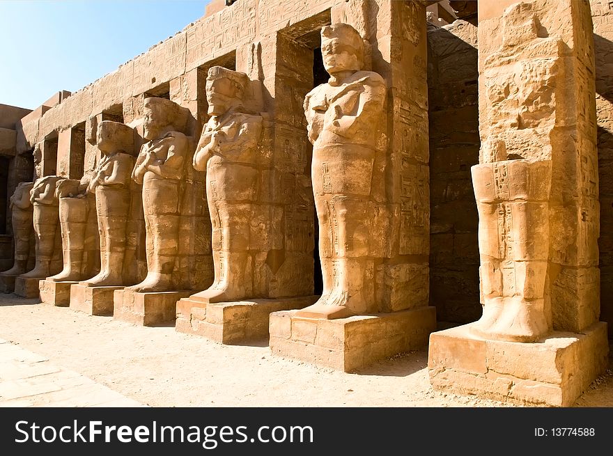 The statues of Karnak temple complex, Luxor, Egypt