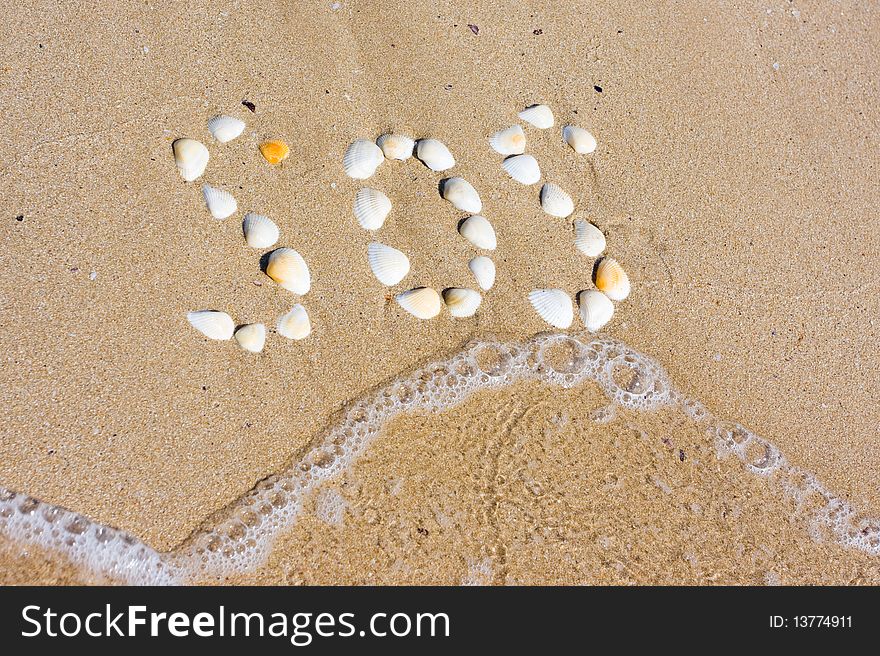 SOS in sand on a beach