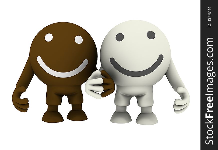 Two Smileys Holding Hands